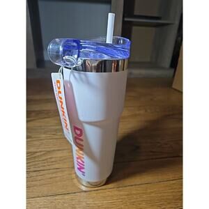 New Dunkin Tumbler 32oz White Stainless Steel Summer 2025 Coffee Tea